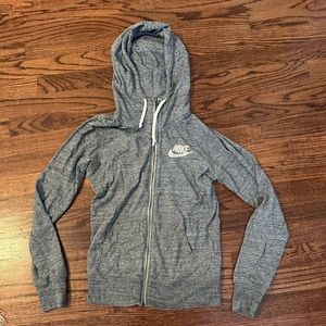 Nike women’s gym vintage full-zip hoodie. Size small. Color heather grey.
